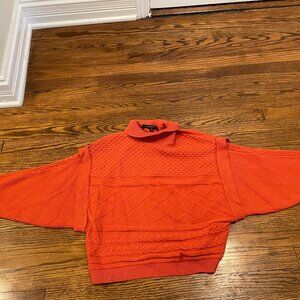 Orange Flowy Oversized Knit Sweater